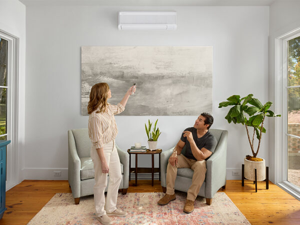 Ductless mini-split in a living room